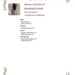 Melinda, Szexpartner VIII. kerület, 22 év nő VIII. kerület Budapest Magyarország, +36206251491